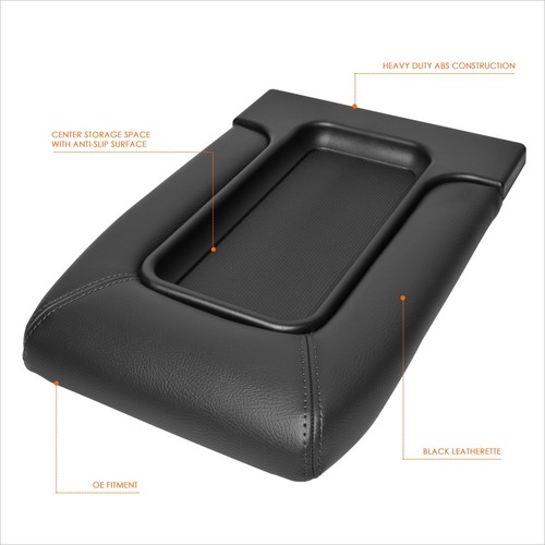 Black OE Center Console Lid Repair Kit Arm Rest Cover for 01-07 Silverado/Sierra - Picture 3 of 6