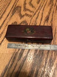 Pen Knife Sharpening Stone In Wooden Box 3.5” By 7/8” RARE