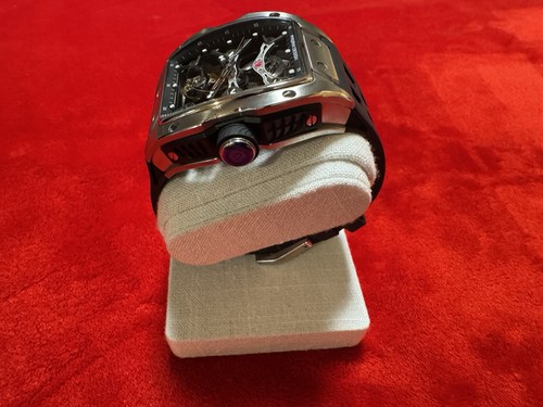 Reloj automático para hombre Pagani Design 42 mm esqueleto - cristal de zafiro, negro + plata - Imagen 4 de 9