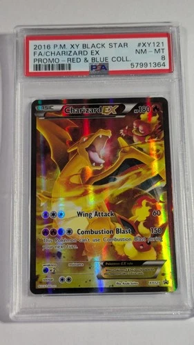 Pokemon Black Star Promo Charizard EX #XY121 Full Art Holo PSA 8