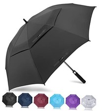 Golf Umbrella Windproof, Extra Large Oversized Heavy Duty Double 62 INCH Black