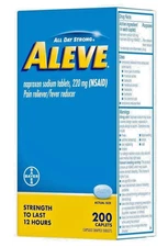 ALEVE - Pain Reliever - 200 Caplets - Exp: 01/2028+ DAMAGE BOX