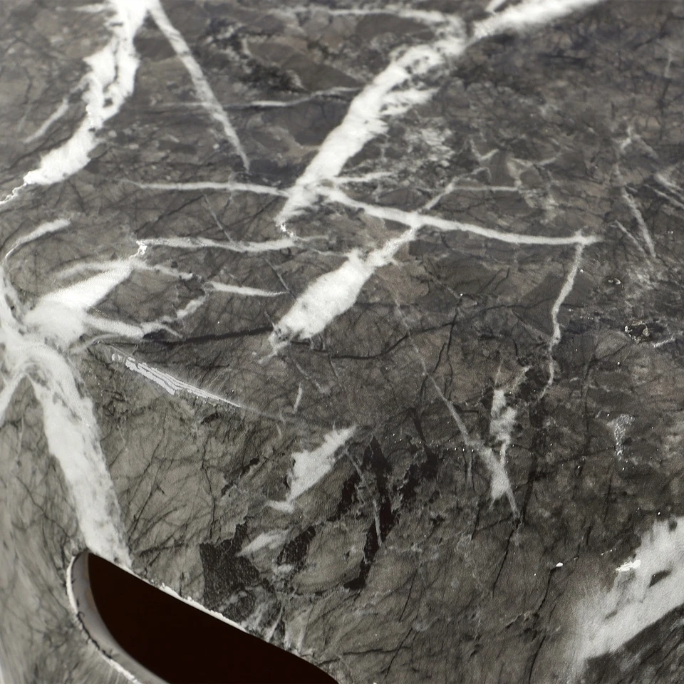 Uttermost 22896 Marvel 13"W Accent Stool - Black /Gray / White - Image 4 of 4