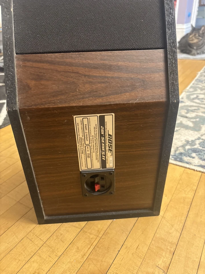Altavoces Estéreo Estantería Vintage Bose Modelo 201 Serie II - Acabado Grano Madera Foto 3 de 4