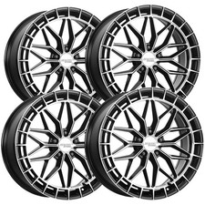 Set Of 4 Katana Racing Kr12 18x8 5x100 40mm Blackmachined Wheels Rims