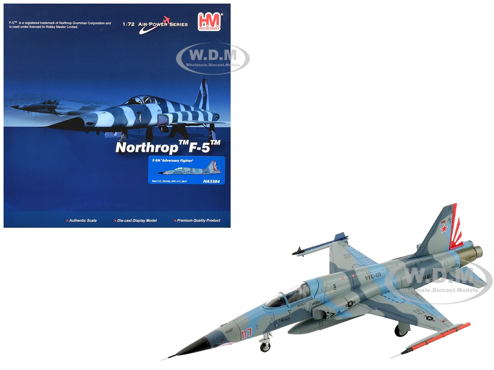 Northrop F-5N Tiger Ii Aircraft Vfc-111 Sundowners 2017 1/72 Hobby Master Ha3384