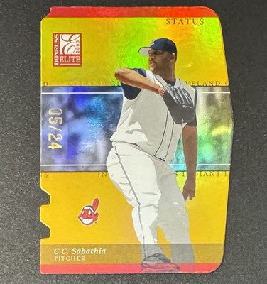 CC Sabathia 2003 Donruss Elite Gold Status Die Cut /24 #23 - Cleveland 