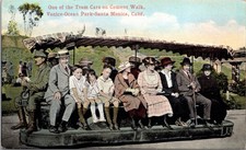 Venice Ocean Park Santa Monica Tram Car Cement Walk Vintage Postcard