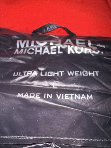 Chaqueta acolchada cálida Michael Kors roja/negra con cremallera talla M - Imagen 7 de 12