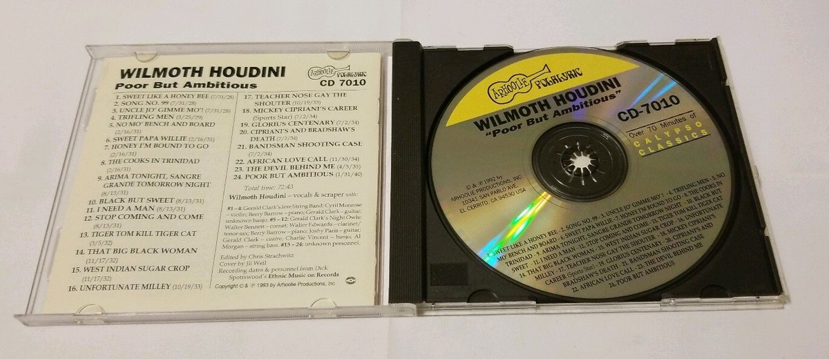 Wilmoth Houdini Poor But Ambitious CD Calypso Classics From