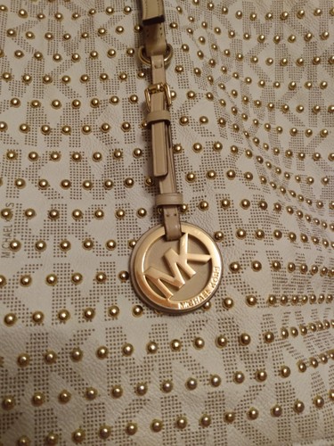 MICHAEL KORS Vanilla Medium Travel Jet Set Gold Studded Tote Shoulder Bag - $598 - Bild 2 von 12