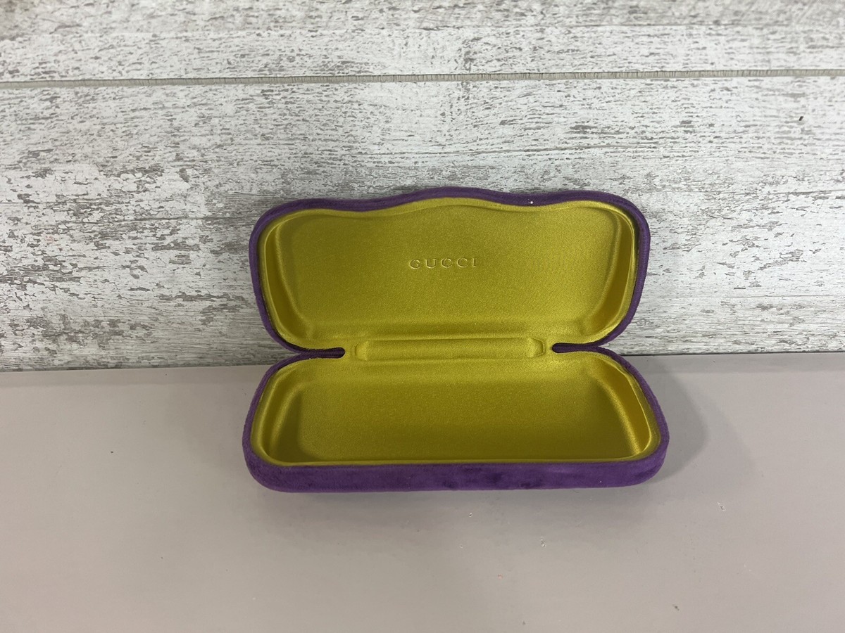 Gucci Purple Velvet Hard Clamshell Glasses Sunglasses Case 