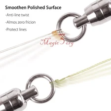 65-530lb Stainless Steel Swivels Ball Bearing Assorted 20X Freshwater Fishing