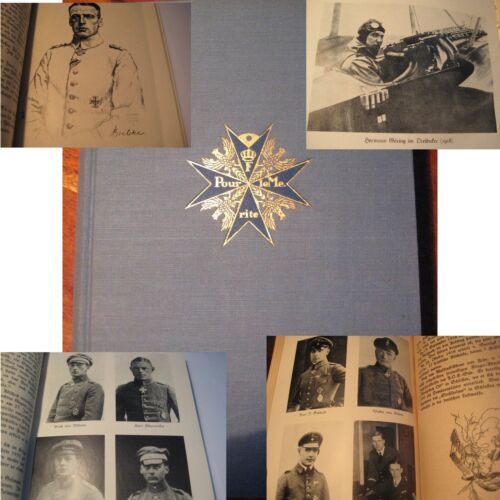 Antiguo alemán raro original antiguo libro de fotos de la Primera Guerra Mundial alemán Pour le Merite pilotos - Imagen 1 de 24