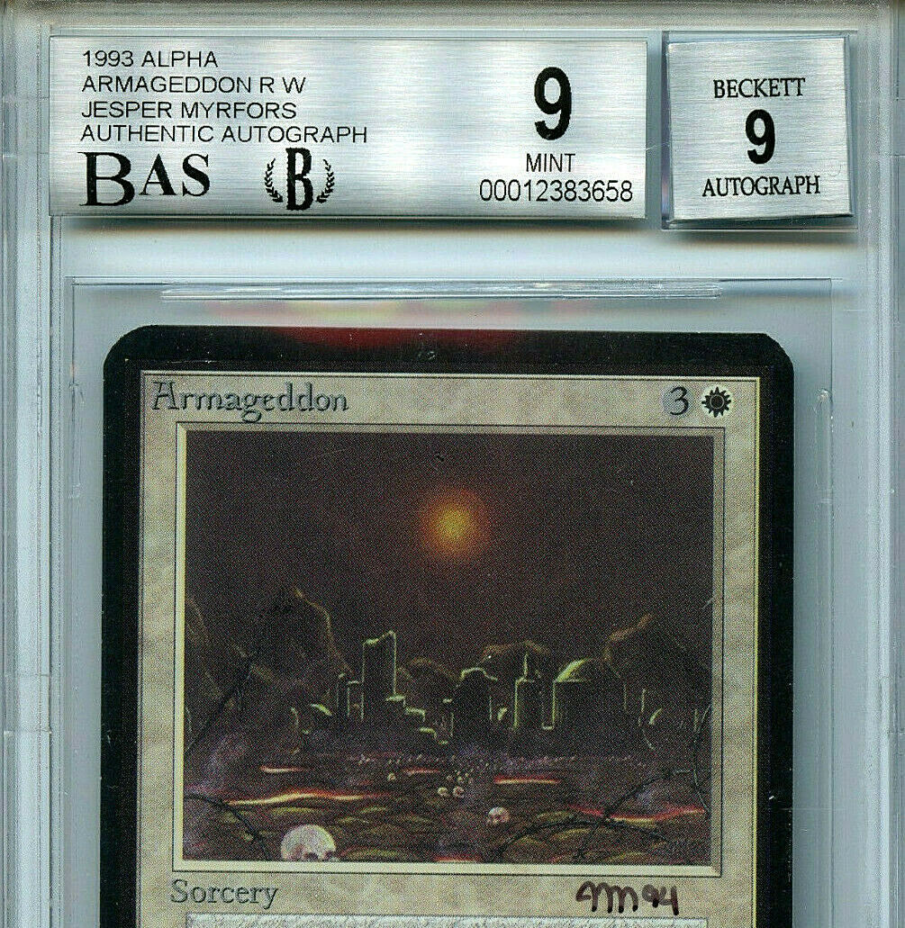 MTG Alpha Armageddon BGS 9 Mint BAS 9 Signed Magic card MTG Alpha Armageddon BGS 9 Mint BAS 9 Signed Magic card