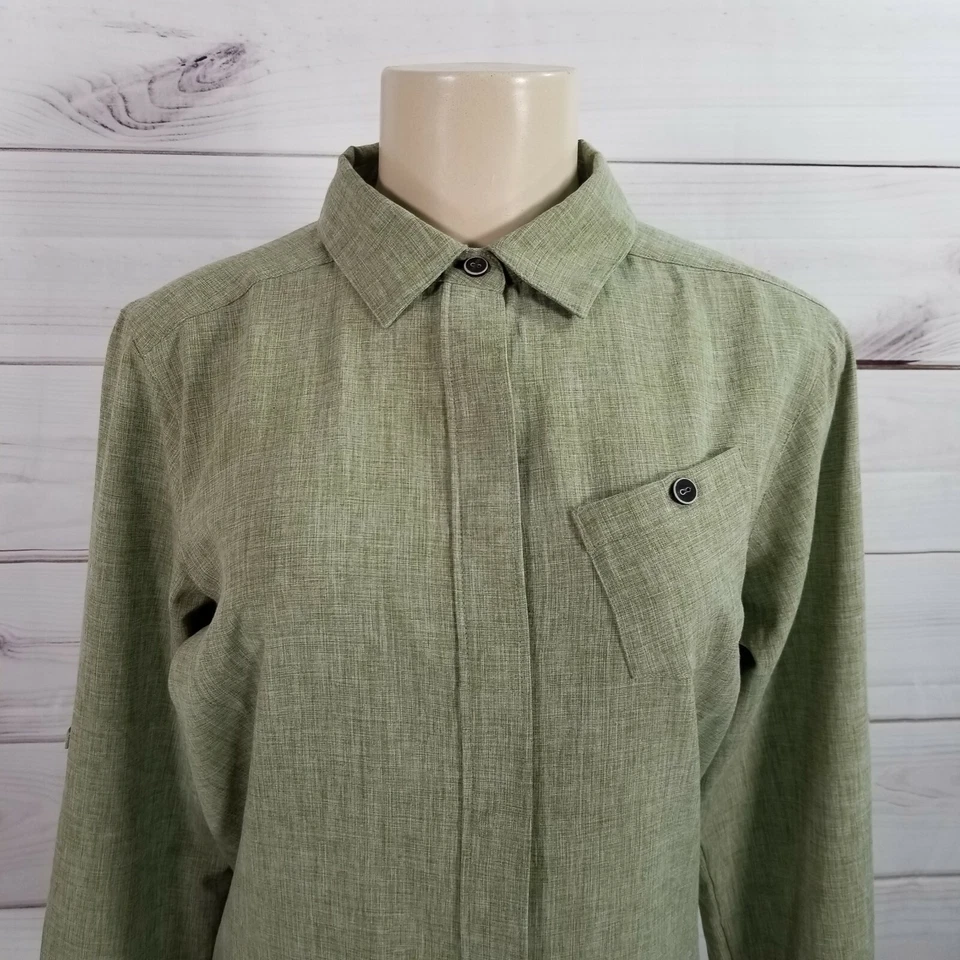 EMS 徒步休闲衬衫女式 M 绿色通风长袖。 — 第 2/4 张图片