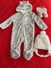 Baby Hello Kitty Footed Pajamas - Grey And White - Size 0-3 Month SET - Carter  s