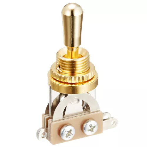 SHORT 3-Way Toggle Switch, Brass Tip for Gibson Epiphone Les Paul, Made in Japan