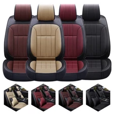 Ultra Soft Faux Leather Full Set Car 5 Seat Cover Universal Cushion Protector