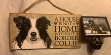 Border Collie Dog Decorative Night Light And Door Sign