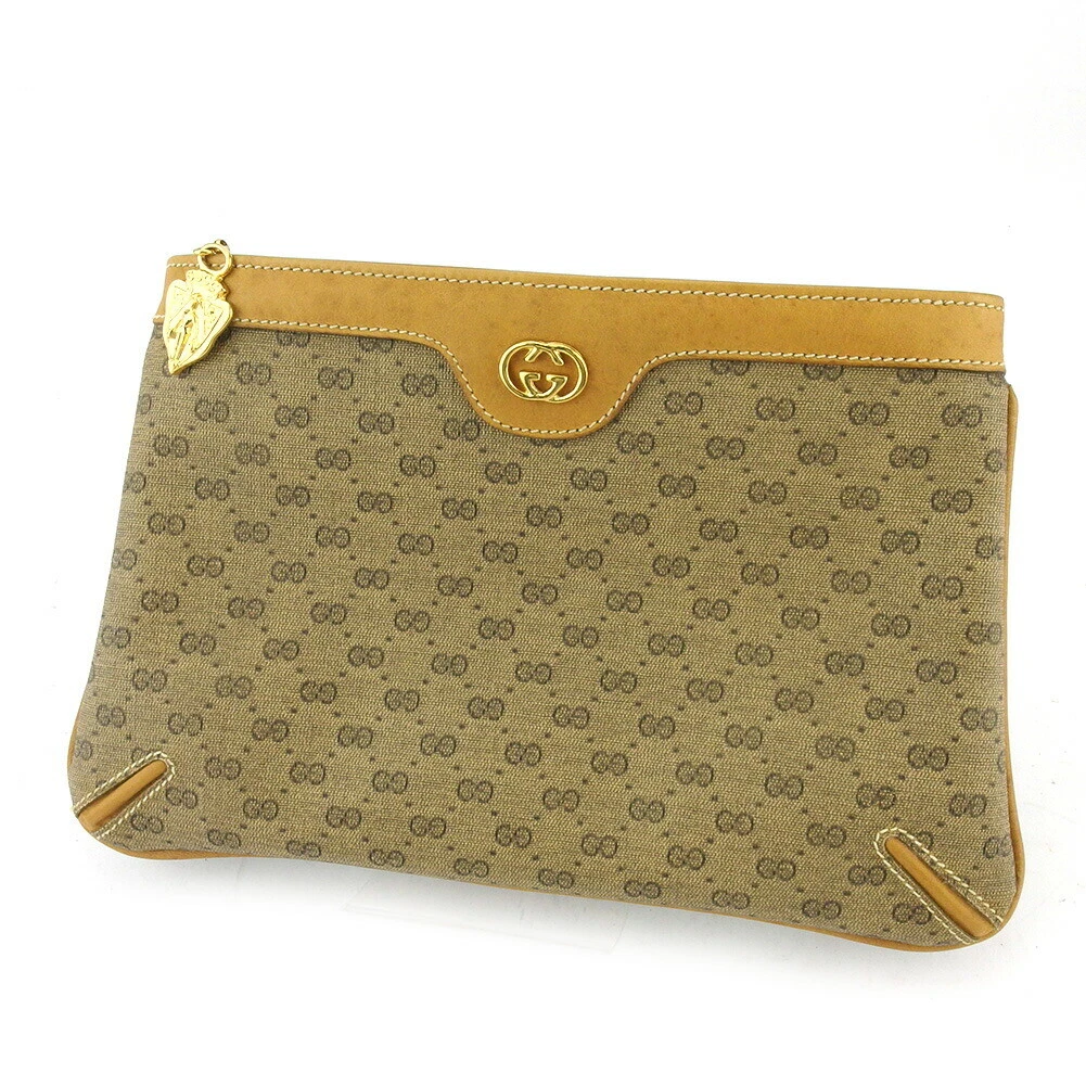 PVC beige GUCCI Poach Micro GG ?~ Cuir authentique D'OCCASION P982