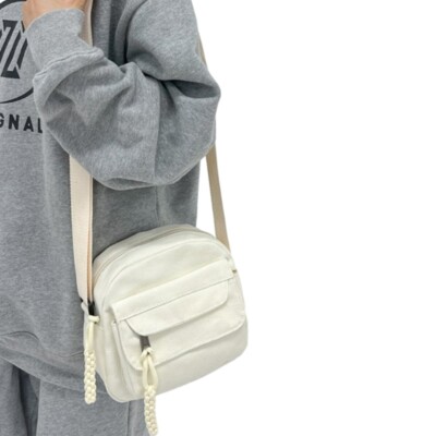 Trendy Bag Fashion Shoulder Bags for Girl Crossbody Bag Solid Color Canvas Bags