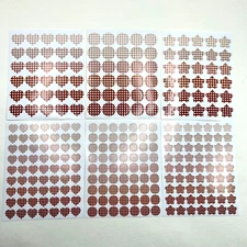 Heart Star Dot Stickers Brown Gingham 6 Sheet Bullet Journal Planner Scrapbook