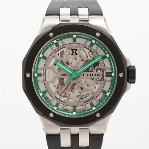 Edox Delfin Mecano Automatic Green Skeleton 43mm PVD/Steel MINT