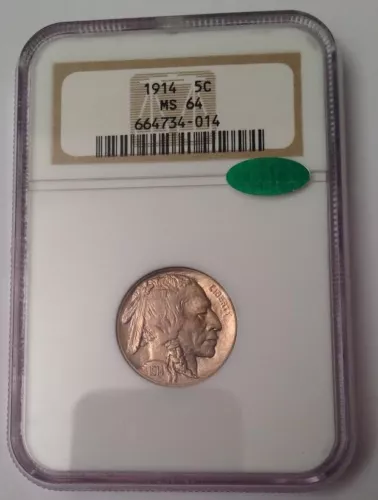1914 Philadelphia Buffalo Nickel - NGC MS 64 - CAC Approved (Looks 65+ All Day!)