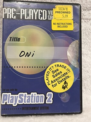 Oni Video Game Sony PlayStation 2 2001