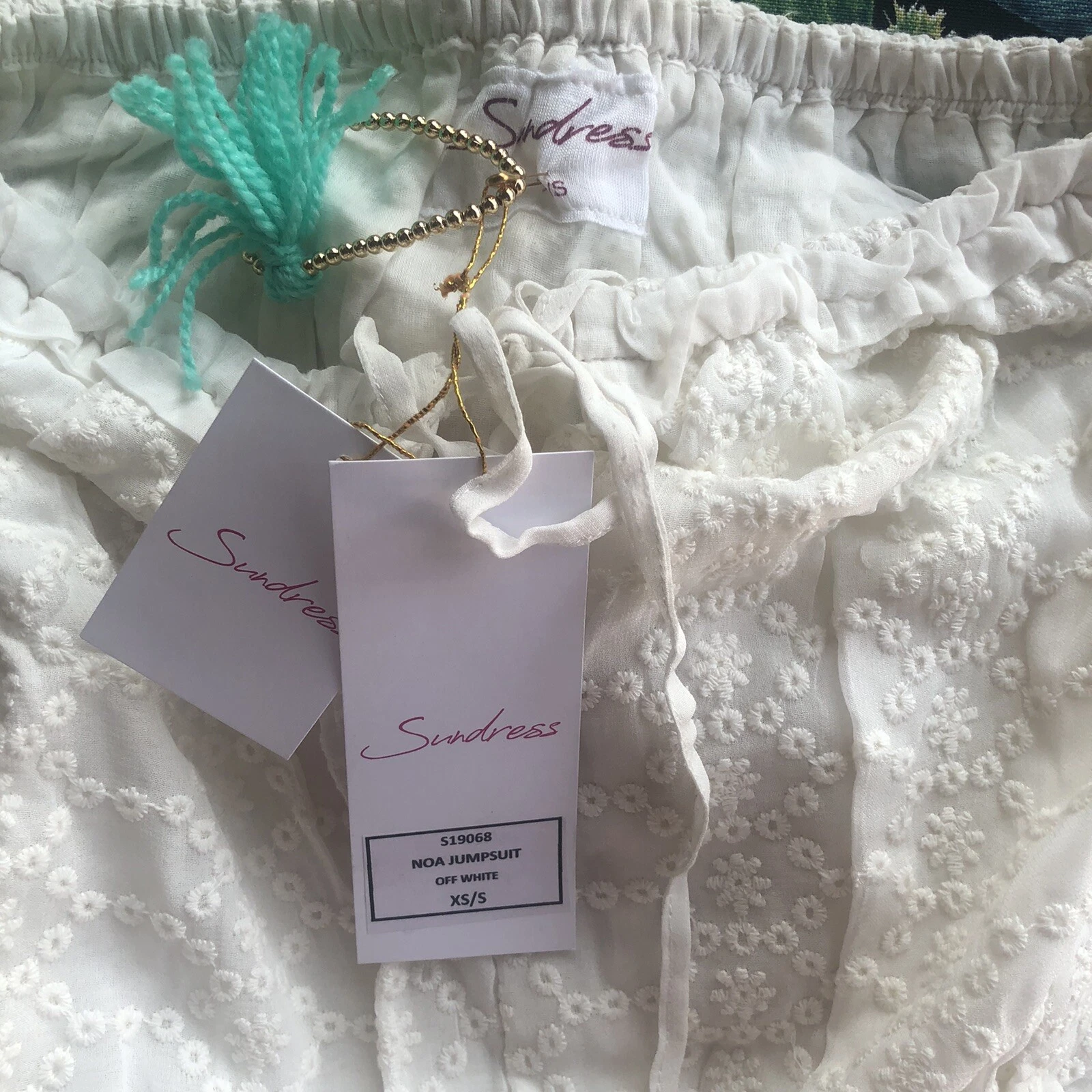 OFF WHITE Sundress Noa Romper Georgette Occhiello Cintura Bianca XS S Nuovo con etichette $141