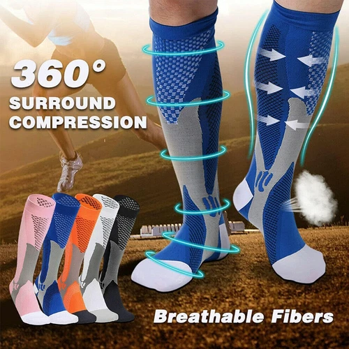 1-3 pares de calcetines de compresión 20-30 mmhg deportivos hasta la rodilla médicos para correr - Imagen 3 de 25