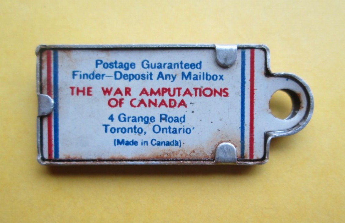 VINTAGE SCARCE NOVA SCOTIA 1951 War Amps License Plate Keytag Canada