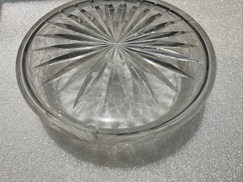 1940's 5" International Sterling Silver lid crystal cut glass Jewelry Box w/mono - Picture 9 of 10