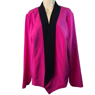 Kardashian Kurves Bold Bright Contrast Two Tone Career Blazer Trim Plus SZ 24