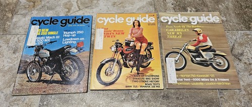 1972 Cycle Guide Lot Vintage Motorcycle Magazines Honda Carabela Trident
