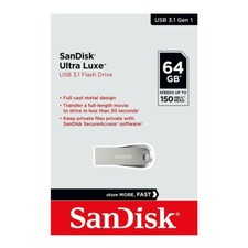 USB 3.1 64GB Flash Drive SanDisk Ultra Luxe Memory Stick Pen PC Mac USB 150Mb/s