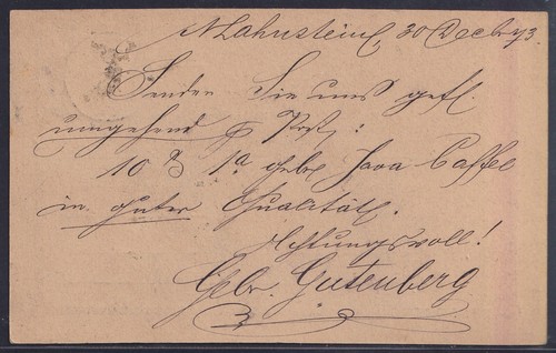 72937) NIEDER-LAHNSTEIN Hessen NDP-Stempel 1873 auf Postkarte - Picture 3 of 3