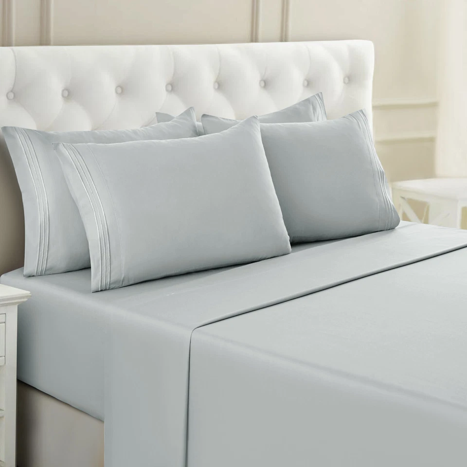 1800 Series 6-Piece Bed Sheet Set Soft Deep Pocket Twin King Queen Full Sheets - Image 4 of 4