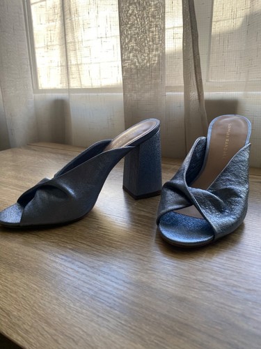 Loeffler Randall Women’s Metallic Blue Leather Pumps Size 7 - Picture 2 of 4