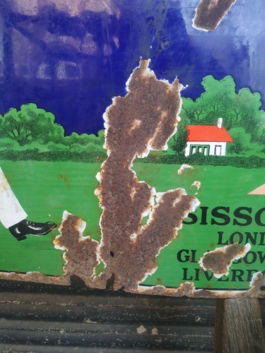 VINTAGE OLD PORCELAIN ENAMEL SIGN HALL'S DISTEMPER SISSON'S BROTHER'S CO LONDON - Picture 5 of 14
