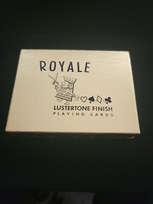 Heines Royale Lustertone Dual Deck Greek Key Gold Black Playing Swap Cards Vtg