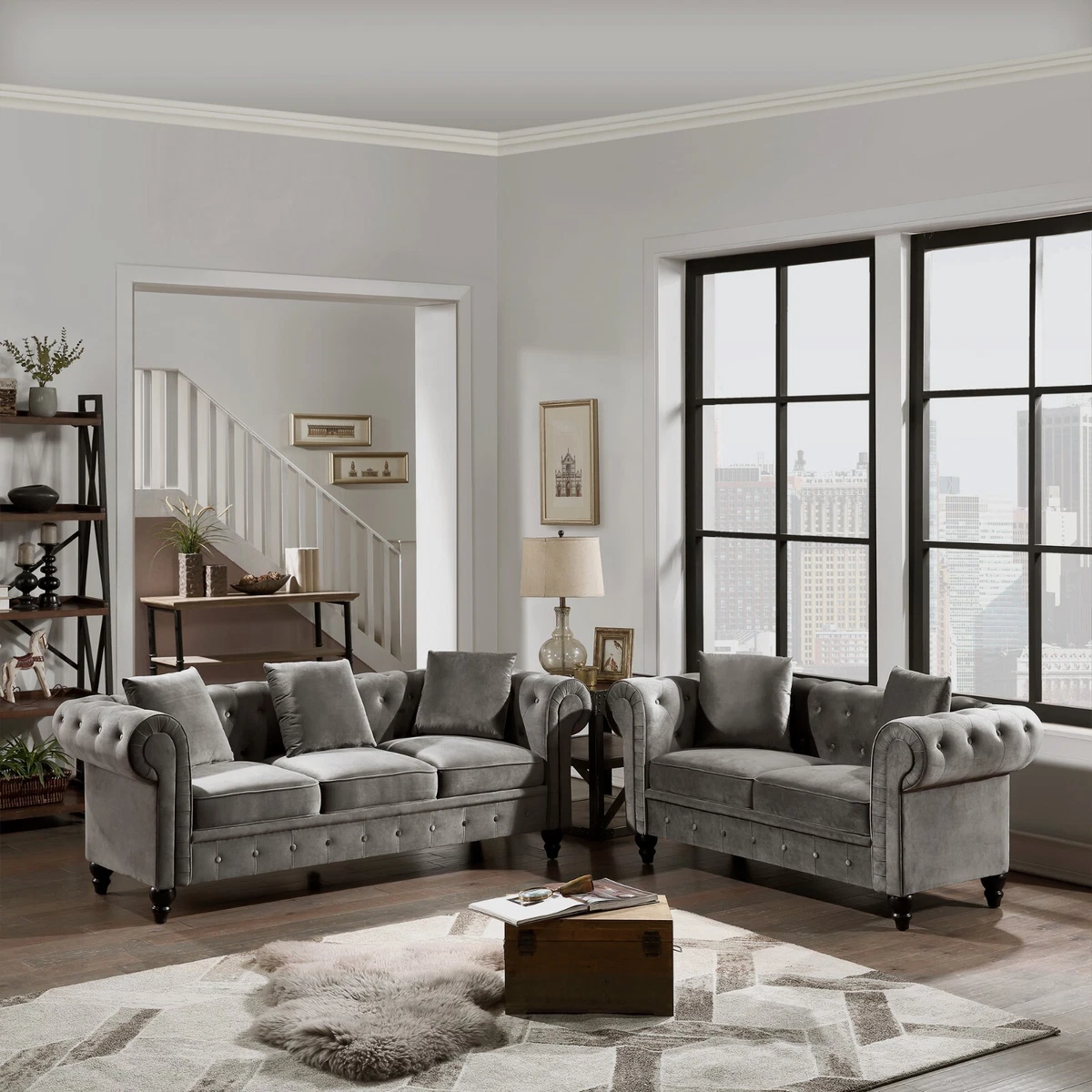 Rolled arm sofa and loveseat set outlet