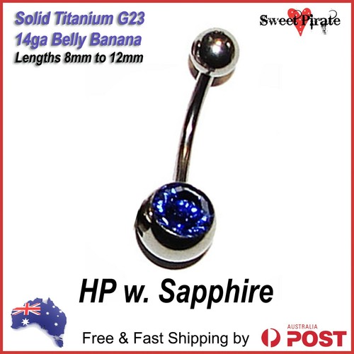 Titanium G23 Solid Banana 14ga Body Piercing Jewellery Bar Ring Belly Navel - 第 9/24 張圖片