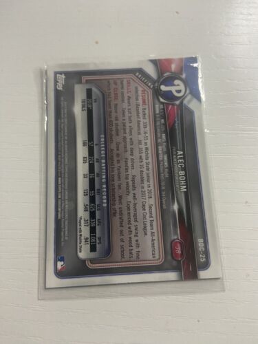 Alec Bohm 2018 1st Bowman Draft Chrome Fielding Refractor PSA 10 #BDC25 Phillies - Picture 2 of 2