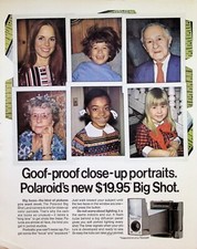 VINTAGE 1970s Print Ad  Polaroid Big Shot Camera Goof-Proof Close-Up Portraits