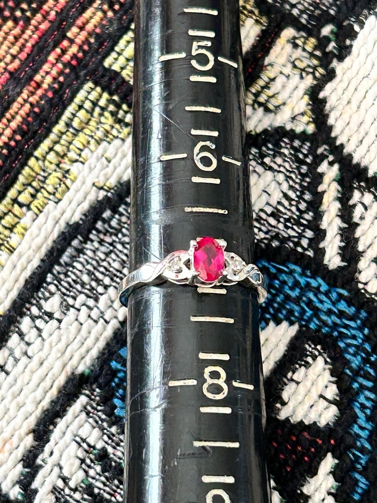 10K White Gold Ruby Ring - image 7
