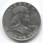 1949-D- FRANKLIN HALF DOLLAR-90% SILVER- LOT #321-GOOD DATE