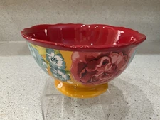 Pioneer Woman Yellow  Blossom Jubilee 6" Cereal Salad Soup Footed Bowl