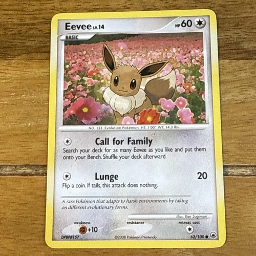 Pokemon Cards TCG: Eevee 62/100 Majestic Dawn Regular Vintage 2008 Card
